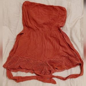 Xhilaration Rust Strapless Romper